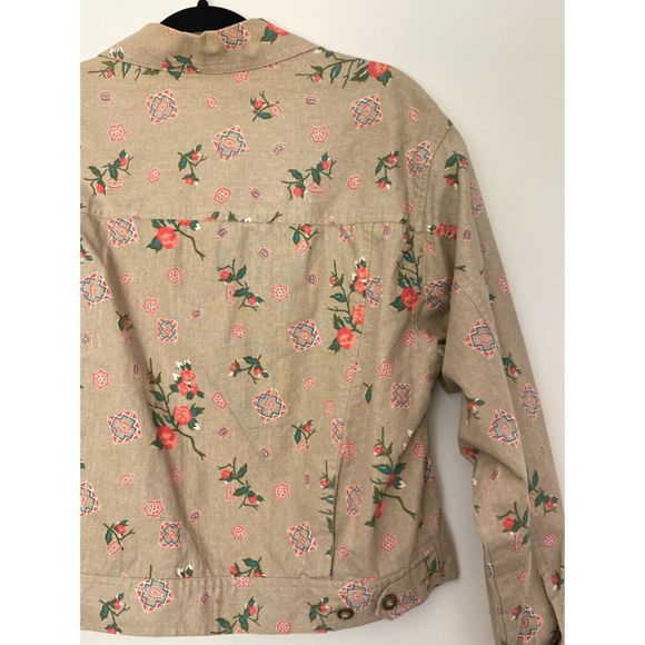 SK Wear Vintage Dainty Floral Neutral Jacket Women's Size Large No Wear A122 - Picture 10 of 13
